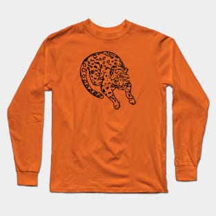 Snow Leopard Outline Long Sleeve T-Shirt